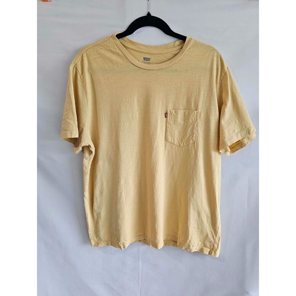 Levi's Tan Pocket T-Shirt XL | 100% Cotton Minimalist Utility Tee